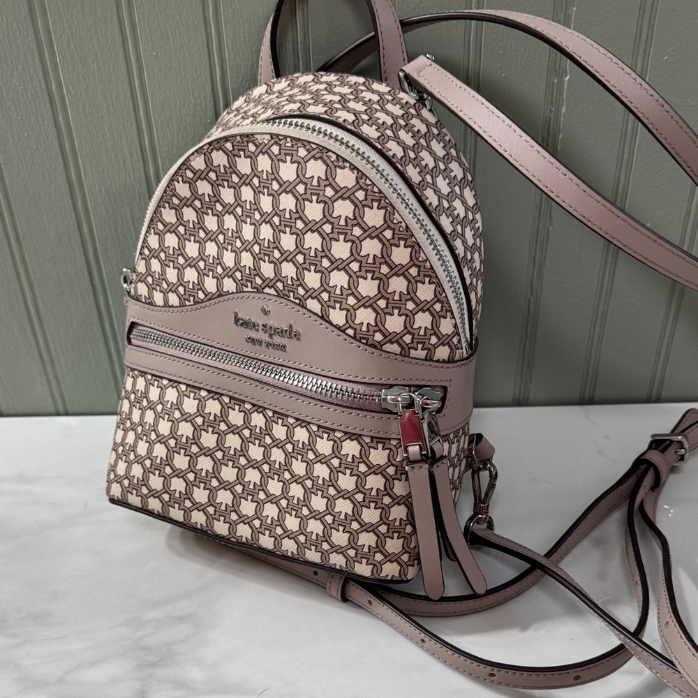 Kate Spade Star Design Pink and Cream Backpack